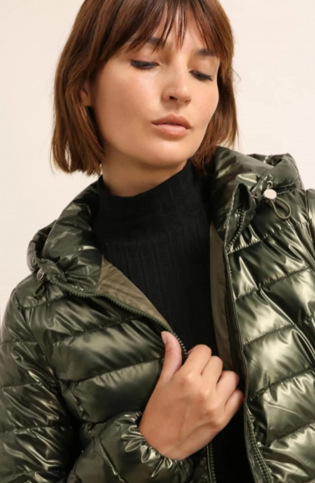 Geaca impermeabila de tranzitie, verde metalic [3]