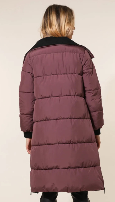 Geacă lungă matlasată vișiniu închis [2]