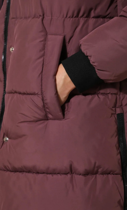 Geacă lungă matlasată vișiniu închis [4]