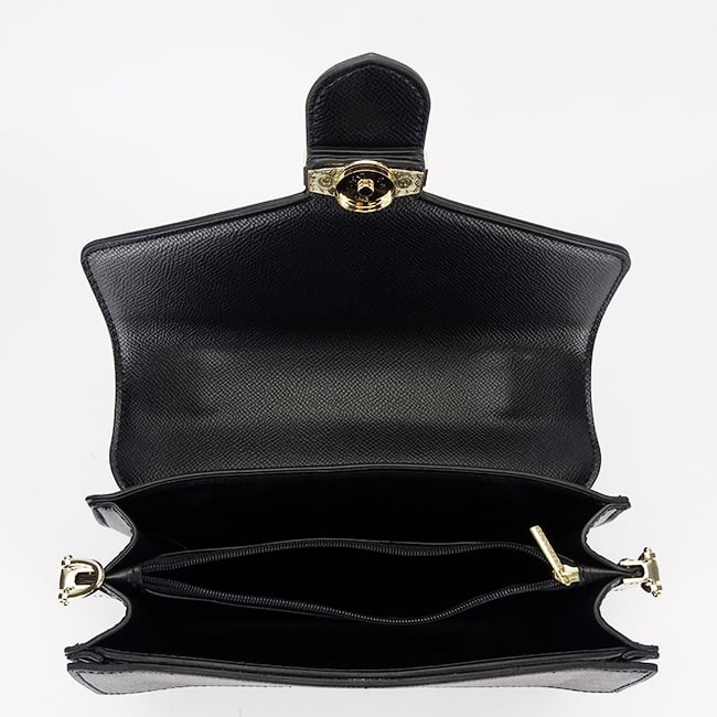 Geantă elegantă de damă Flora&Co Paris – neagră, mică, din piele ecologică [4]