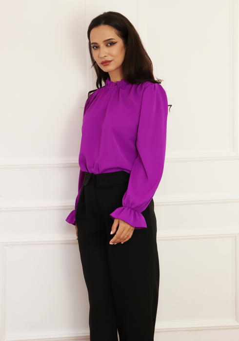 Pantalon negru evazat cu talie inalta [2]