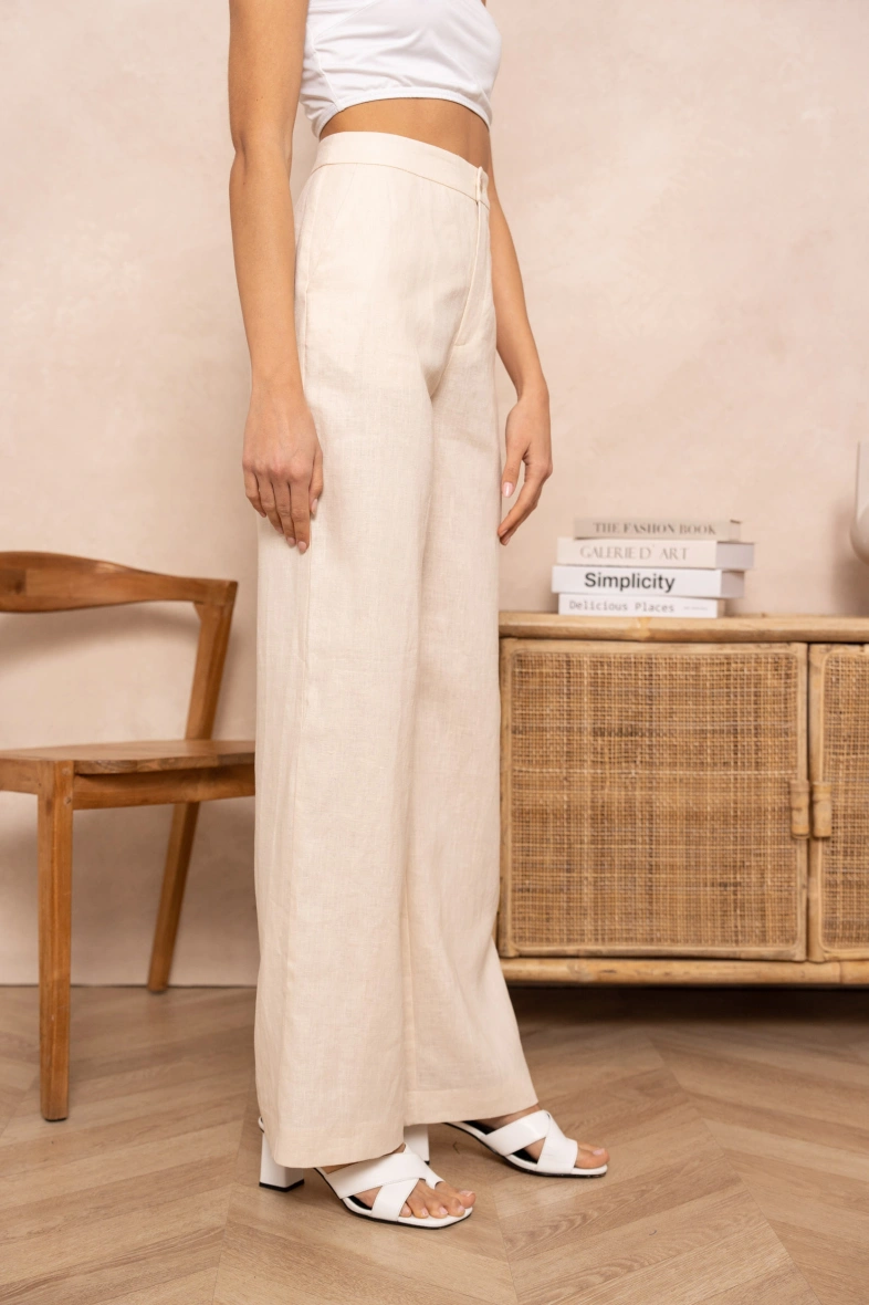 Pantaloni dama bej din in [2]