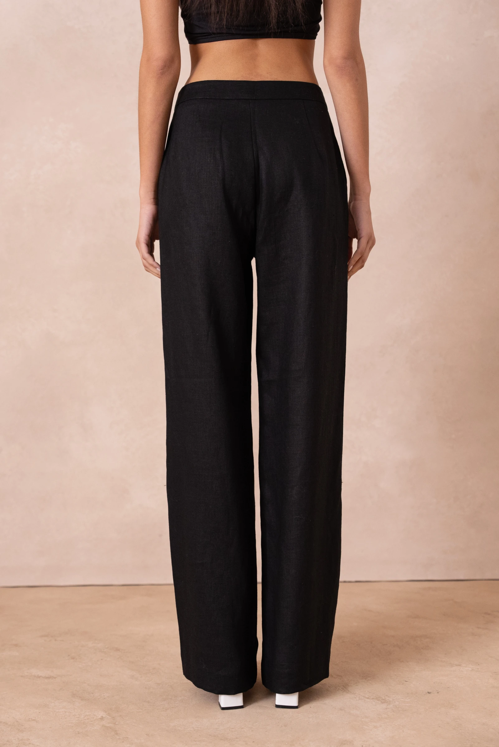 Pantaloni dama negri din in [3]