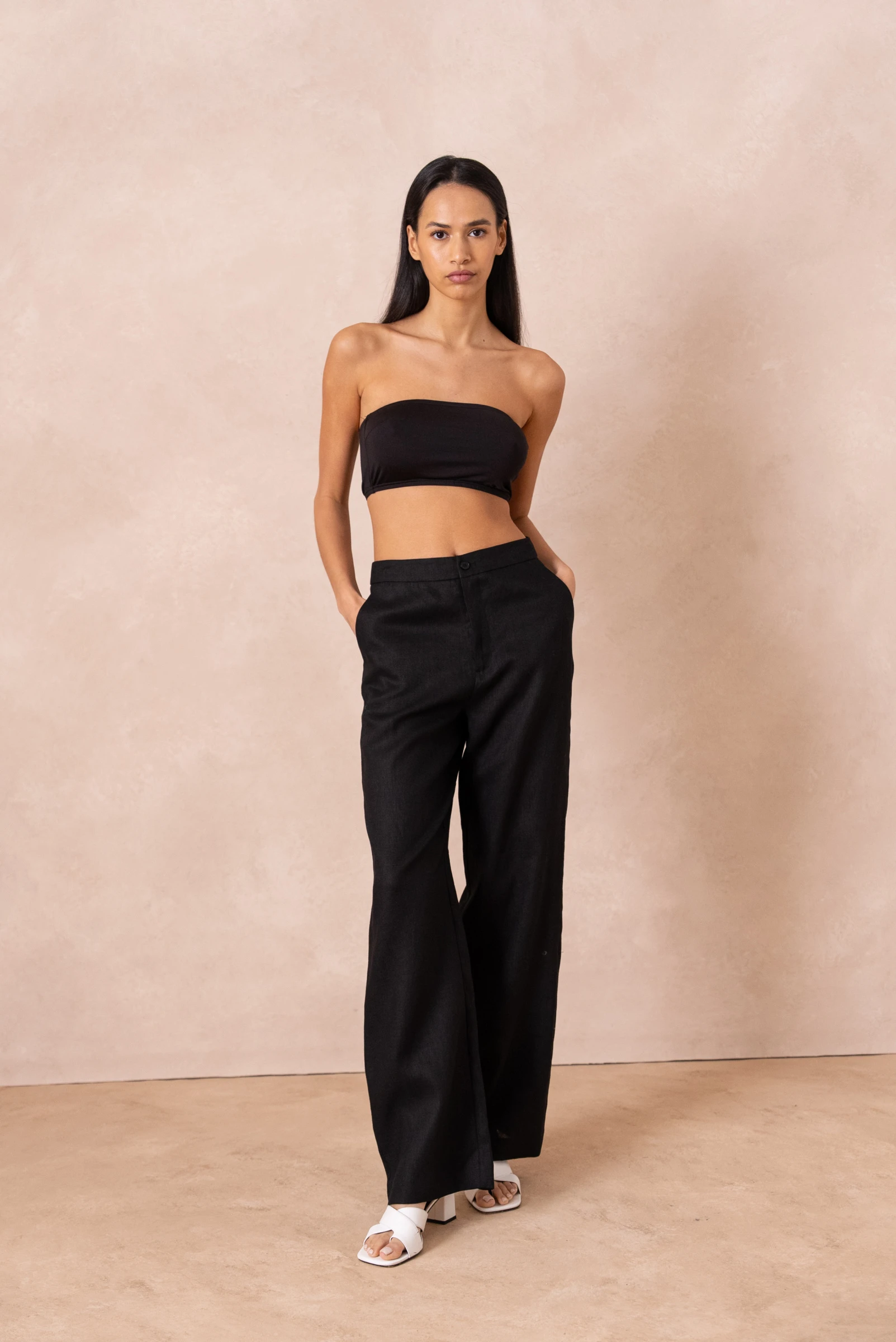 Pantaloni dama negri din in [2]