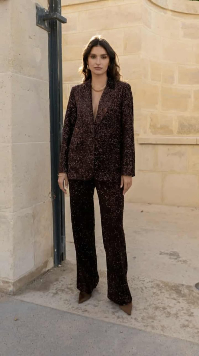 Pantaloni eleganți din catifea cu paiete [4]