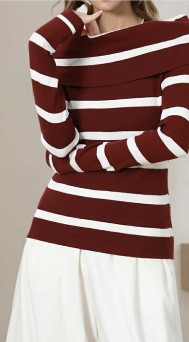 Pulover in dungi cu guler tip barcuta [2]