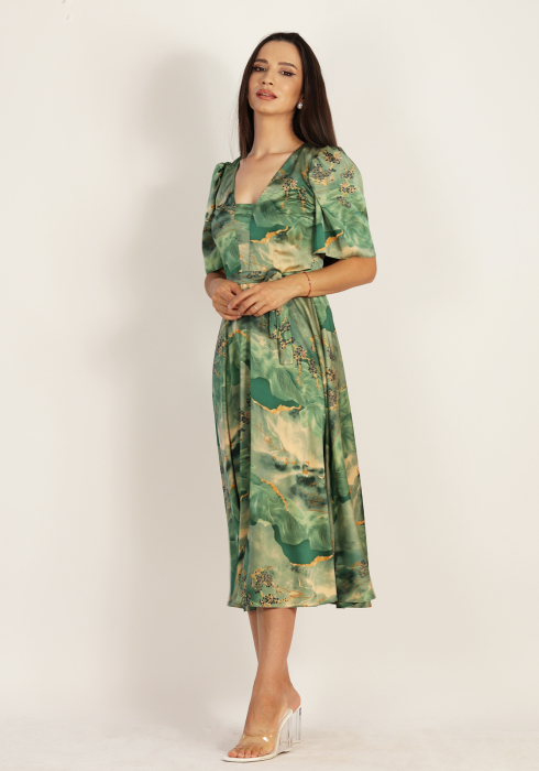 Rochie clos cu imprimeu satinat min [4]