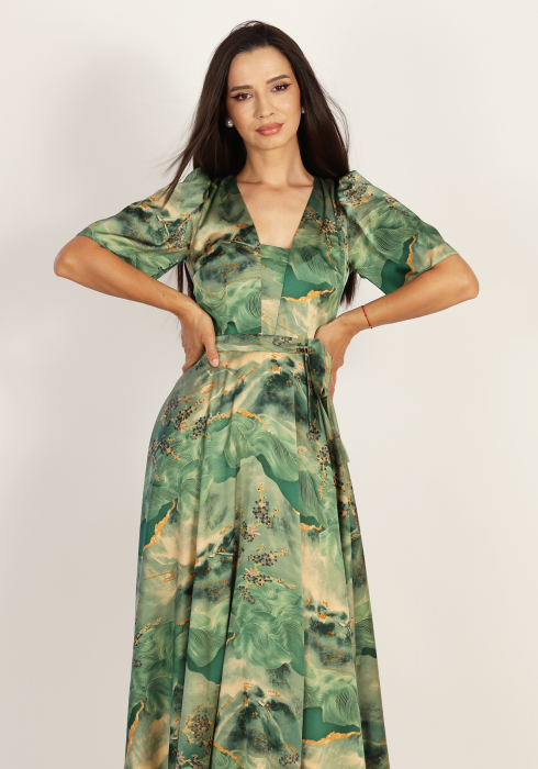 Rochie clos cu imprimeu satinat min [2]