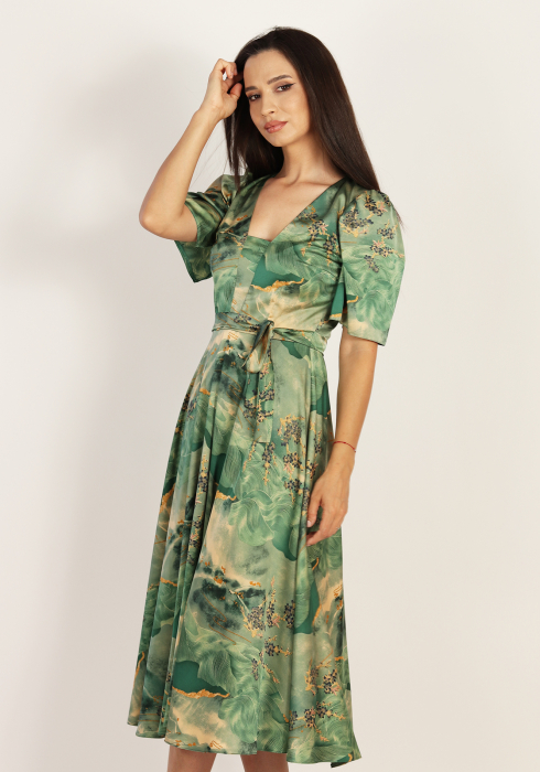 Rochie clos cu imprimeu satinat min [1]