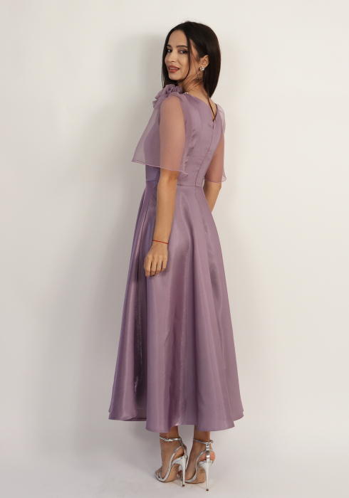 Rochie eleganta in clos cu maneci din organza [4]