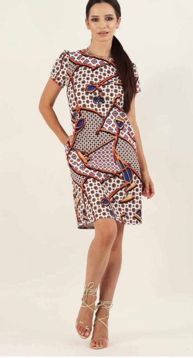 Rochie lejera cu imprimeu si maneca scurta [2]