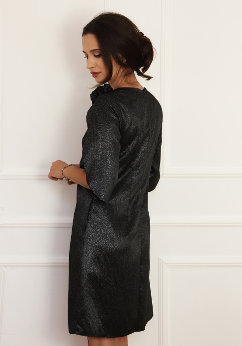 Rochie lejera cu trandafir decorativ Negru [2]