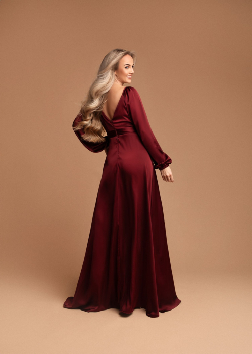 Rochie lunga eleganta burgundy [2]