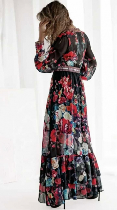 Rochie lunga  inflorata din voal [3]