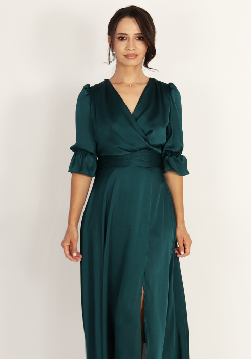 Rochie midi in clos verde [3]