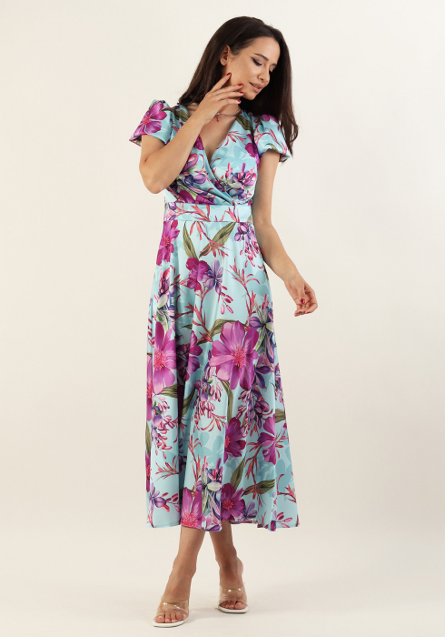 Rochie satinata cu flori [1]