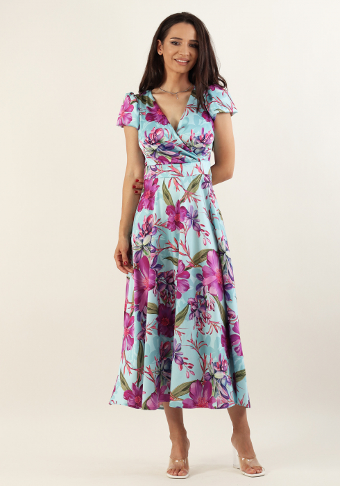 Rochie satinata cu flori [4]