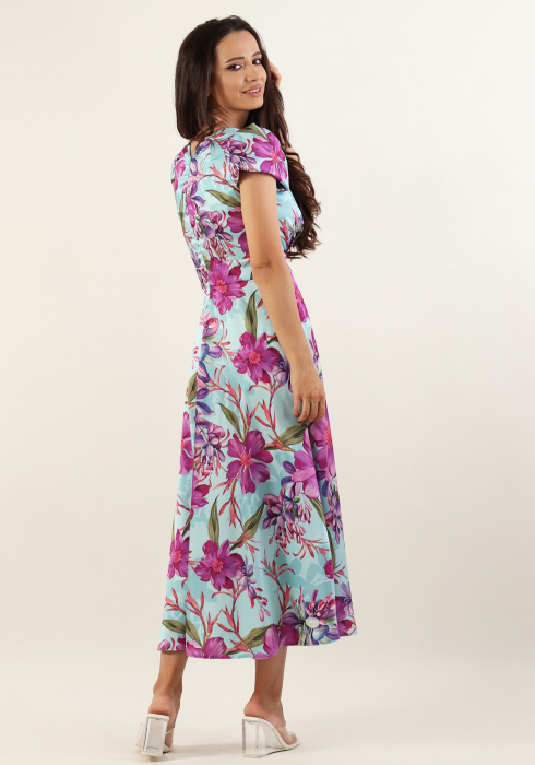 Rochie satinata cu flori [3]