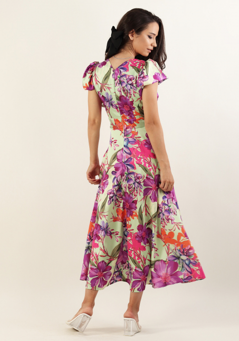Rochie satinata cu imprimeu floral [4]