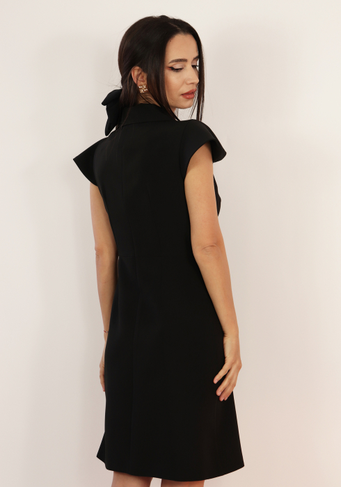 Rochie tip sacou cu nasturi , neagra R1840n [4]