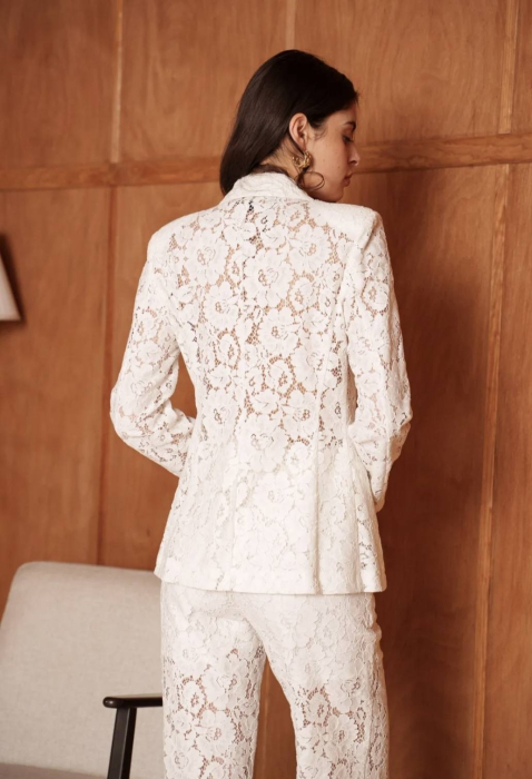 Sacou alb elegant din dantelă [2]