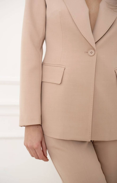 Sacou damă elegant roz, croială cambrată, închidere cu nasture [6]