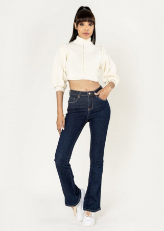 Blugi evazati indigo [3]