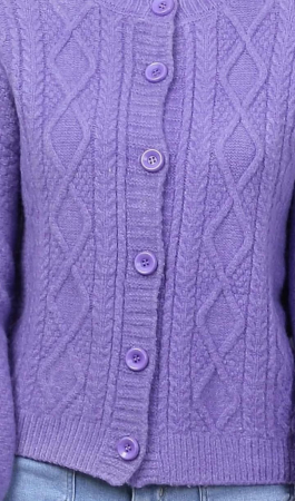 Cardigan mov tricotat cu model împletit [1]