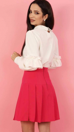 Fusta scurta cu pliuri fucsia [2]