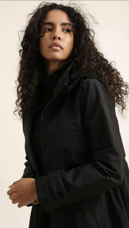 Geacă dama lungă neagra casual-elegantă [3]