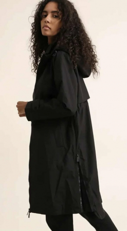 Geacă dama lungă neagra casual-elegantă [1]