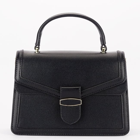 Geantă elegantă de damă Flora&Co Paris – neagră, mică, din piele ecologică [6]