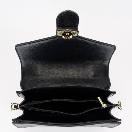 Geantă elegantă de damă Flora&Co Paris – neagră, mică, din piele ecologică [3]