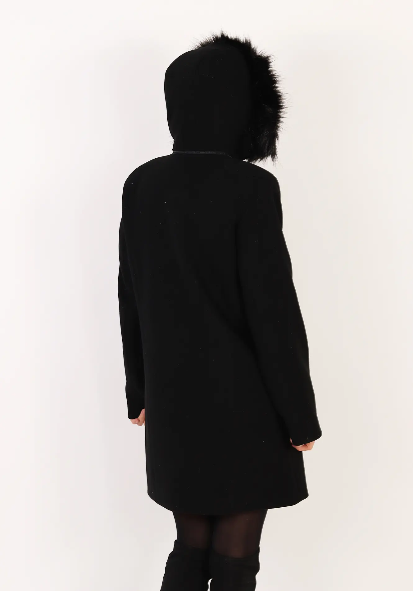 Palton stofa cu gluga detasabila [3]