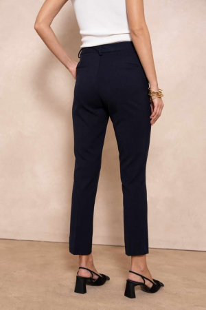 Pantaloni conici bluemarin cu talie medie [3]