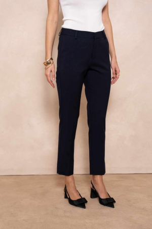 Pantaloni - Pantaloni conici bluemarin cu talie medie