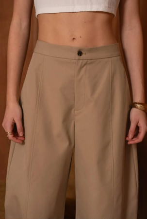 Pantaloni damă model balon, talie înaltă – bej [3]