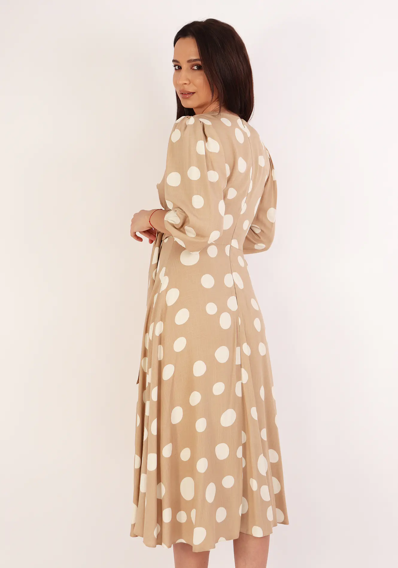 Rochie  cu buline midi din vâscoză [3]
