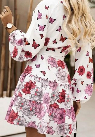 Rochie cu print floral si centura [2]