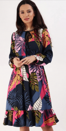 Rochii - Rochie dama cu  print floral, Moze, RO4085BL