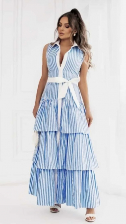 Rochie din bumbac cu volane [3]