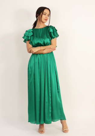 Rochii - Rochie din voal satinat verde