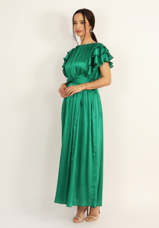 Rochie din voal satinat verde [1]