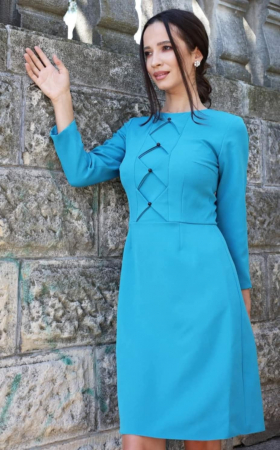 Rochie evazata turcoaz [2]