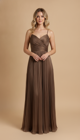 Femei - Rochie lunga eleganta maro