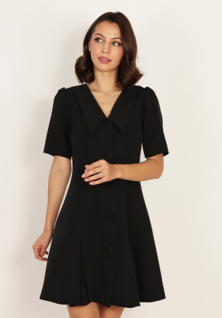 Rochie neagra in clini si guler ascutit [1]