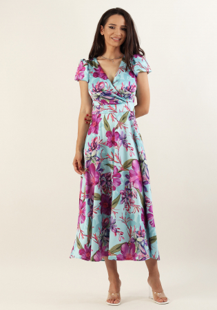 Rochie satinata cu flori [3]