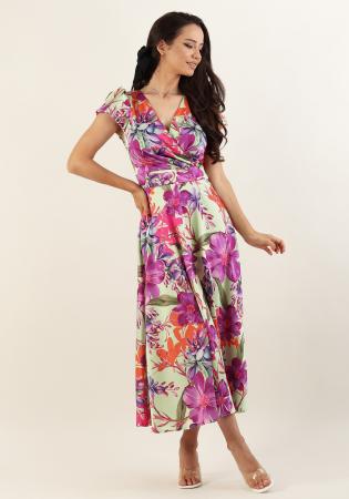 Rochie satinata cu imprimeu floral [2]
