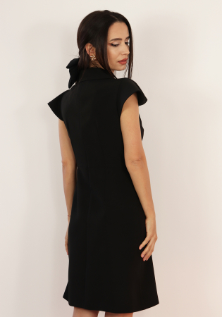 Rochie tip sacou cu nasturi , neagra R1840n [3]