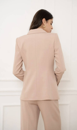 Sacou damă elegant roz, croială cambrată, închidere cu nasture [6]